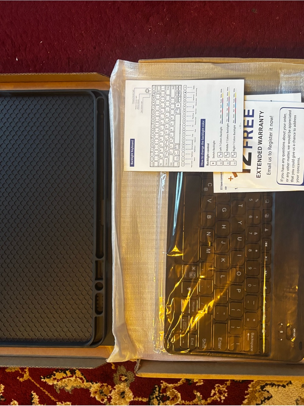 Slim Bluetooth Keyboard with Black Protective Case